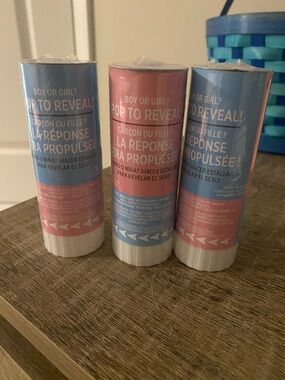 Gender Reveal Confetti Cannons - Pink & Blue (Set of 3) GIRL